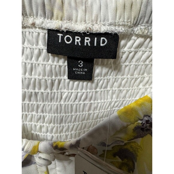Torrid Cold Shoulder Chiffon Blouse Womens Torrid Size 3 Adjustable Straps - Picture 4 of 12